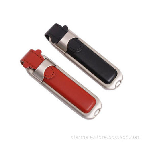 Leather USB Flash Drives, 64, 128, 256, 512MB, 1, 2, 4, 8, 16GB Available Capacity